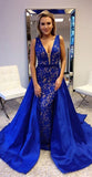 plunging-v-neck-royal-blue-lace-prom-dresses-with-satin-skirt-1