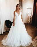 plunging-v-neck-simple-tulle-bridal-gown-with-wide-waistband-1