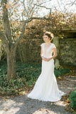 plunging-v-neck-trumpet-wedding-dress-lace-cap-sleeves-vestido-de-noiva-de-renda-2