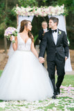 v-neckline-lace-wedding-dress-with-detachable-overskirt