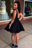 plunging-v-neckline-satin-little-black-dress-for-homecoming-1