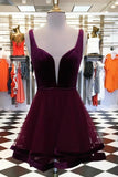 plunging-velvet-homecoming-dress-with-tulle-skirt-vestido-de-coctail