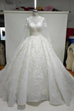 princess-ball-gown-lace-wedding-dress-with-long-sleeves