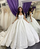 princess-floral-lace-ball-gown-wedding-dress-off-the-shoulder-2