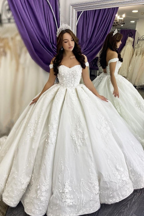 princess-floral-lace-ball-gown-wedding-dress-off-the-shoulder
