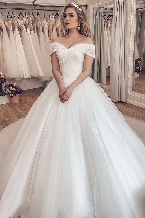 princess-ivory-crystals-wedding-dresses-with-off-the-shoulder