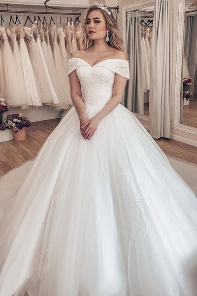 princess-ivory-crystals-wedding-dresses-with-off-the-shoulder