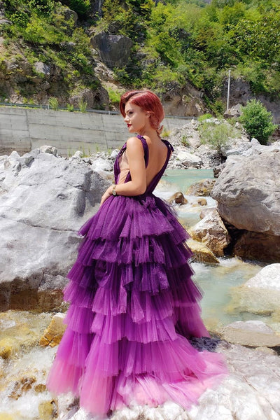 purple-tiered-tulle-skirt-prom-dresses-deep-v-neckline-1