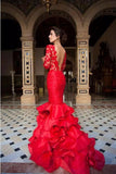 red-lace-long-sleeves-mermaid-evening-gown-with-ruffles-skirt