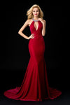 red-velvet-mermaid-evening-dresses-with-jewelry-neck