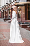 relaxed-a-line-satin-long-sleeved-wedding-dress-with-pockets-1