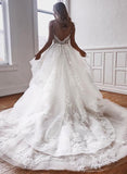romantic-lace&tulle-ball-gown-dress-for-wedding-vestido-de-novia