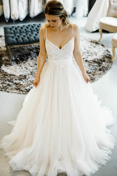romantic-princess-style-wedding-dresses-with-spaghetti-straps