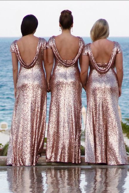 rose-gold-sequin-bridesmaid-dress-with-sleeves-metallic-dresses