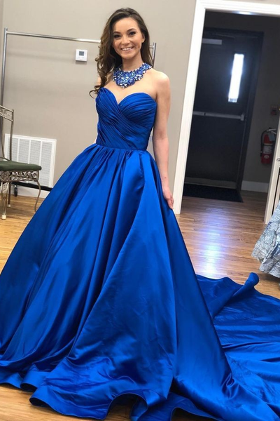     royal-blue-satin-prom-dresses-with-ruched-sweetheart-bodice