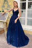 royal-blue-tulle-appliques-prom-dresses-with-double-straps