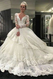 royal-court-princess-ball-gown-wedding-dress-with-long-lace-sleeves