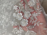 Royal Flower Lace Wedding Gown wtih Bead Long Sleeves