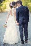 ruching-high-neck-beach-wedding-dress-with-chiffon-skirt-1