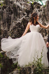 ruching-tulle-boho-wedding-gown-with-sheer-insert-neckline-2