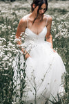 ruching-tulle-boho-wedding-gown-with-sheer-insert-neckline