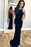 sapphire-velvet-open-back-long-prom-dresses-with-square-neckline
