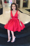 satin-a-line-red-homecoming-dresses-with-illusion-inset-v-neckline
