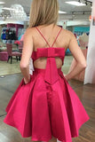 satin-french-fuchsia-homecoming-dress-short-bow-ribbon-back