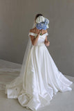 satin-ivory-wedding-gown-with-off-the-shoulder-neckline