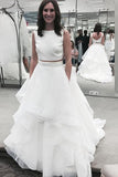 satin-top-two-piece-bridal-dresses-with-layers-skirt