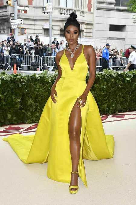 Taraji P. Henson Celebrity Dresses Velvet Off-The-Shoulder Gown