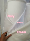 A-line Satin White Wedding Dress with Pockets