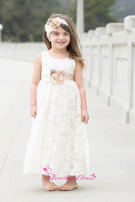 Sleeveless Tiered Flower Girls Dresses for Wedding Party
