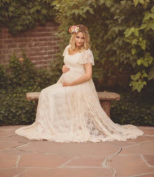 scoop-neck-lace-pregnant-women-dress-short-sleeves