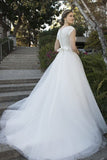 scoop-neck-modest-wedding-gown-with-lace-bodice-1