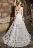 see-through-half-sleeves-tiered-wedding-dress-v-neck-vestido-de-novia-1