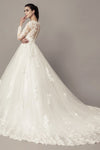 see-through-long-sleeves-ball-gown-wedding-dress-lace-tulle-cathedral-train-2