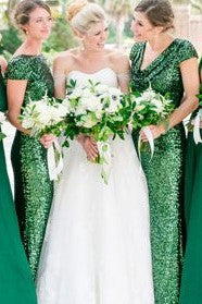 sequin-emerald-green-wedding-party-dresses-with-short-sleeves-1