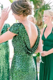 sequin-emerald-green-wedding-party-dresses-with-short-sleeves