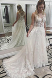 sexy-illusion-wedding-gown-with-floral-lace-bodice