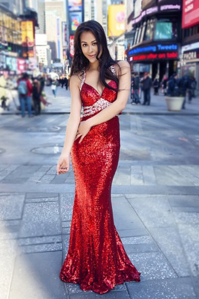 sexy-red-sequin-evening-prom-dresses-rhinestones
