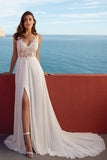 sheer-lace-beach-wedding-dress-chiffon-long-train