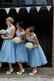sheer-lace-bodice-blue-bridesmaid-gown-tea-length-1