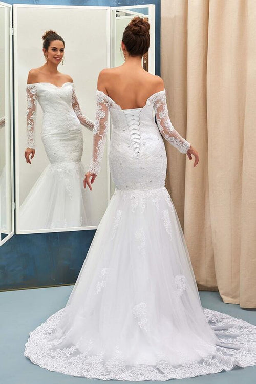 sheer-long-sleeves-lace-wedding-gown-mermaid