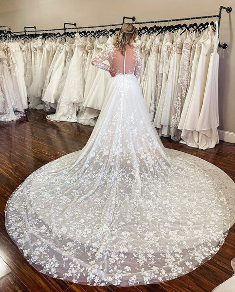 sheer-long-sleeves-wedding-gown-with-full-lace-train-2