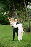 Sheer Plunging V-neck Lace Mermaid Bridal Gown