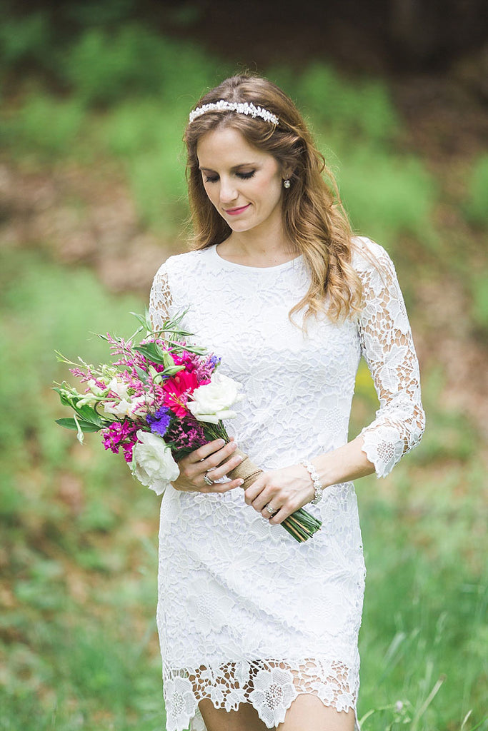 Women New Long Wedding Dress White/Ivory Front Short Bridal Gown stock Size  6-26 | eBay