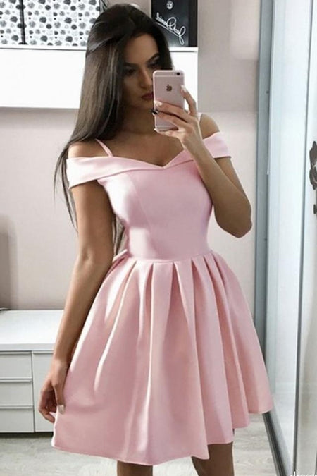 One-shoulder Pink Tulle Cocktail Dresses with Layers Skirt