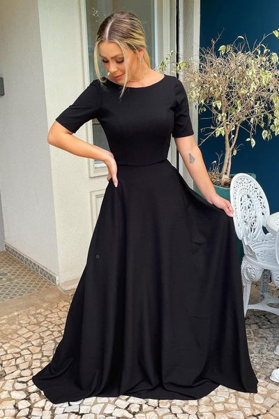 short-sleeves-black-evening-dress-with-scoop-neck