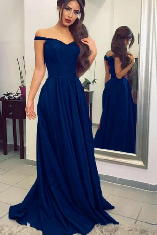 simple-dark-blue-prom-long-dresses-with-off-the-shoulder